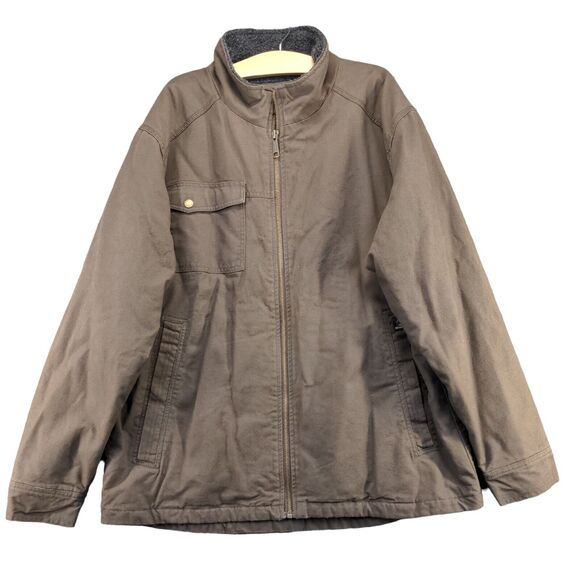 Dri-Duck Men's Field Jacket XL Long Sleeve Brown Sherpa Lined Full Zip Cotton - Picture 1 of 13